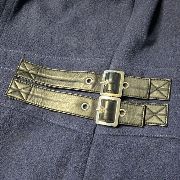 GUESS Los Angeles Women’s Wool Blend Hooded Pea Coat Navy Large - Picture 12 of 14